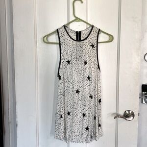 Zara black & white star loose fitted tank top